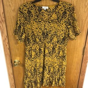 Fun mustard print dress!